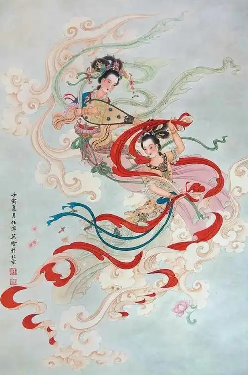 胖脸吉祥丨这对敦煌飞天的小仙女原是夫妻