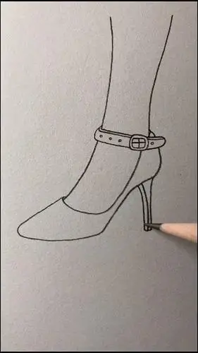 音为有你#易学简笔,简单的简笔画,画一个女人高跟鞋90.-全民小视频