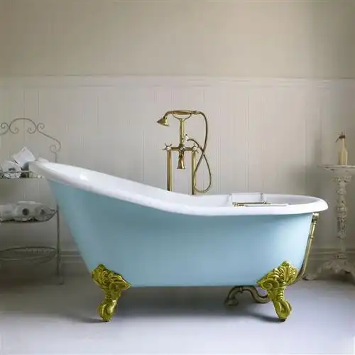 欧式一体小户型恒温家用贵妃浴盆网红独立式1.4m儿童铸铁搪瓷浴缸