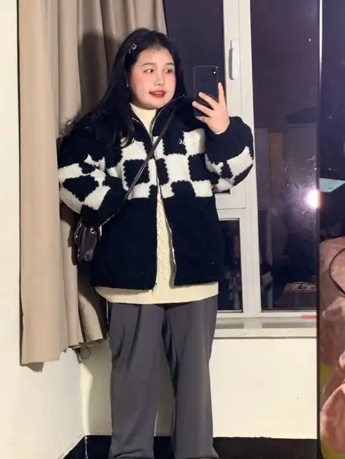 150斤胖mm穿搭日常通勤休闲保暖穿搭