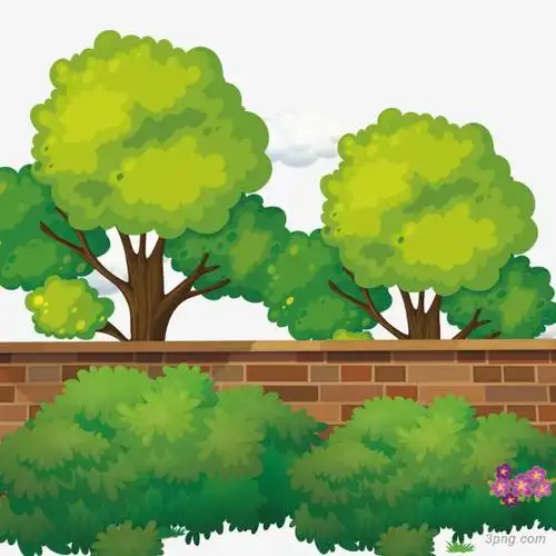 花园花园镘刀卡通女孩散步花园花园篱笆本站所有作品均是用户上传分享