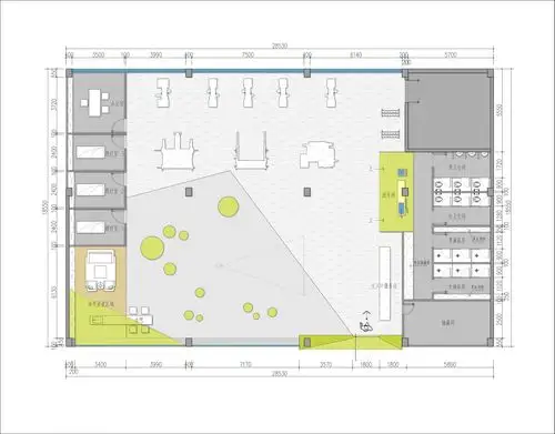 力量,平衡,臂力空间装置场景化的健身房暗示