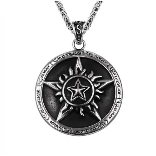 new design retro punk gothic freemason necklace 3