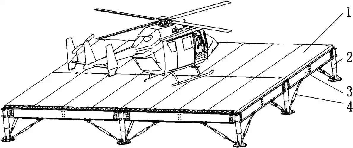 一种快铺直升机停机坪单元及停机坪
