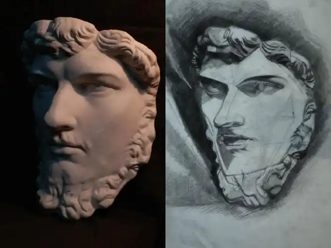 四课:亚力山大圆面明暗临摹1一3 第七十五至七十六课:亚历山大圆面