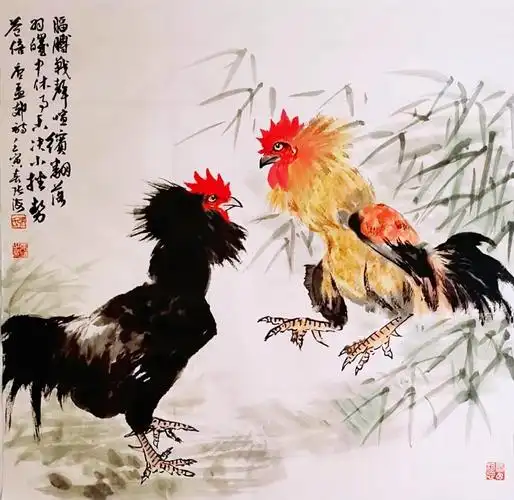 画鸡名家张海