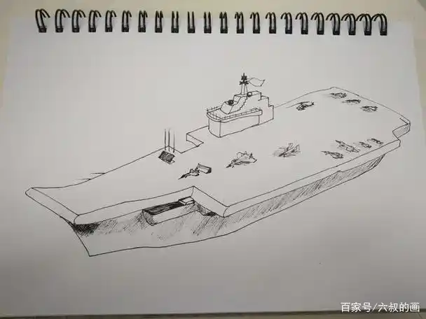 简笔画军舰儿童学画战列舰简笔画简笔画辽宁舰军舰简笔画儿童画绘画吧