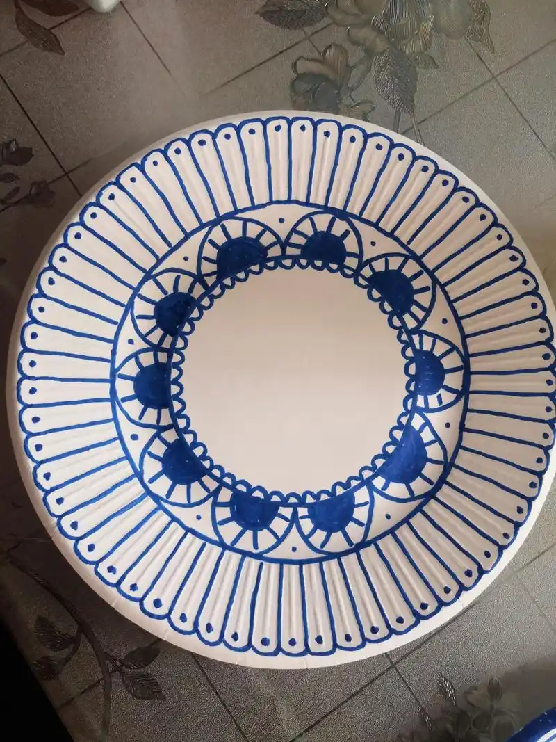 青花瓷纸盘画