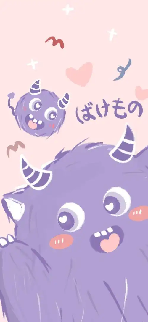 小熊and小怪兽可爱锁屏壁纸