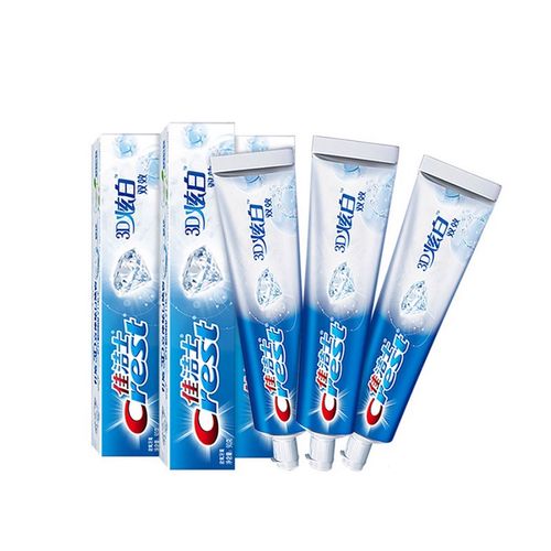 佳洁士牙膏3d炫白双效3支 持久薄荷茉莉漱牙膏含氟美亮清新白牙齿