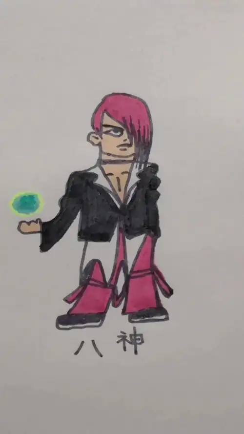 拳皇里面的八神庵简笔画,这个是cos版的.