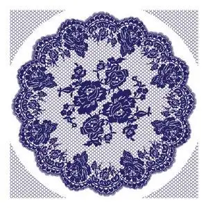 矢量蓝色花边图案图片