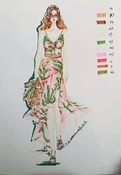 女装,男装,童装的各类服装的表现技法,彩铅,水粉,水彩等上色技法及各