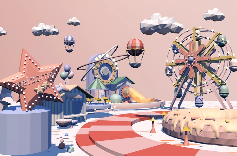 low poly游乐场|三维|场景|梨汁呵呵 - 原创作品 - 站酷 (zcool)