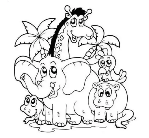 儿童才艺 简笔画 动物简笔画动物风景组合简笔画图森林动物的场景简笔