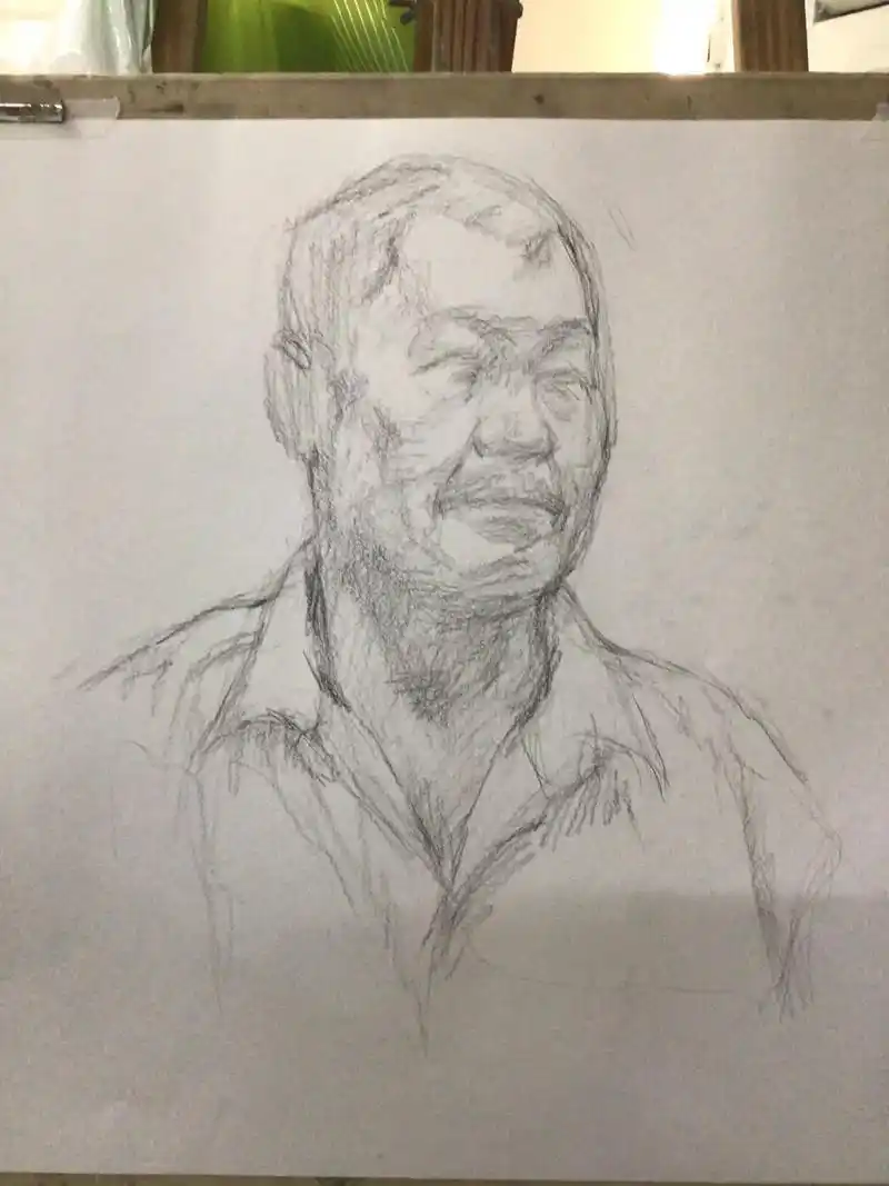 素描头像 #美术艺考 #想画就画 #美术生日常 带画老人头 - 抖音