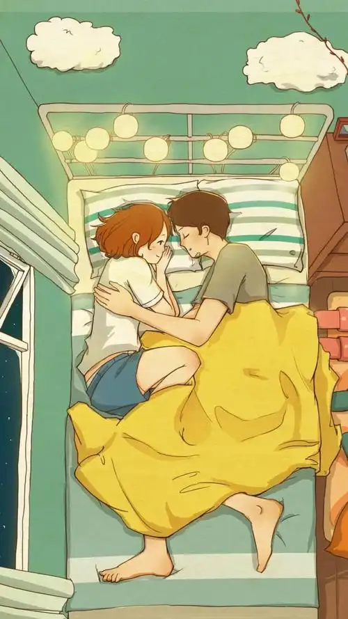 治愈系情侣卡通图片