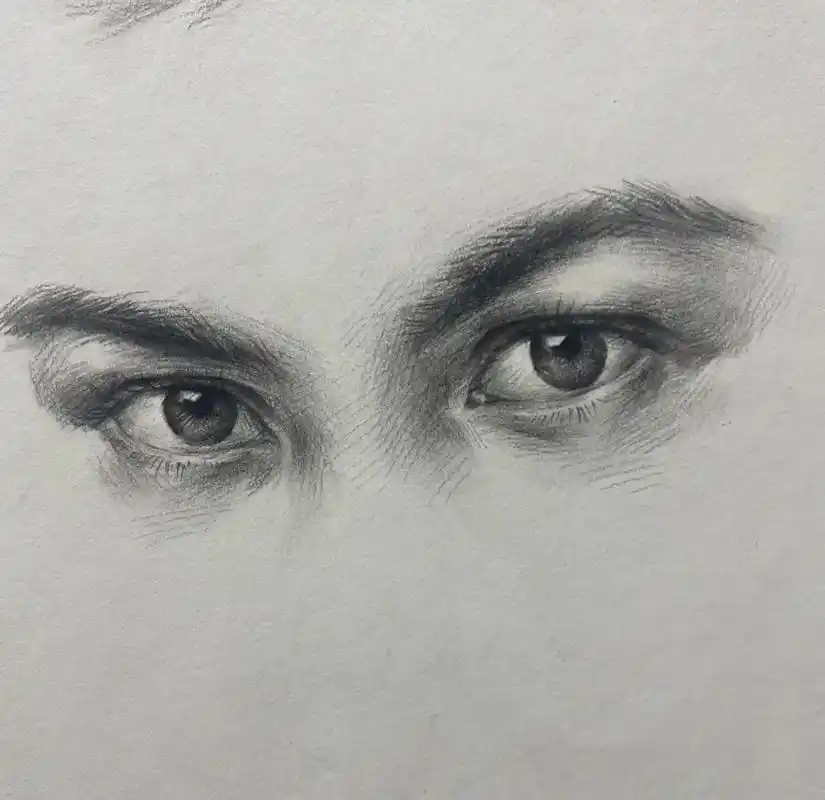 最有穿透力的眼镜#眼睛里有你 #剑眉星目 #素描  - 抖音