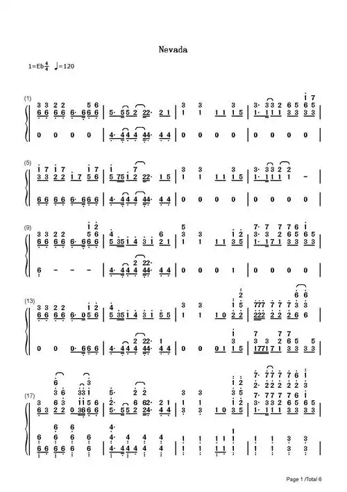 nevada-vicetone钢琴谱_vicetone_e调_流行钢琴双手简谱_钢琴谱|钢琴