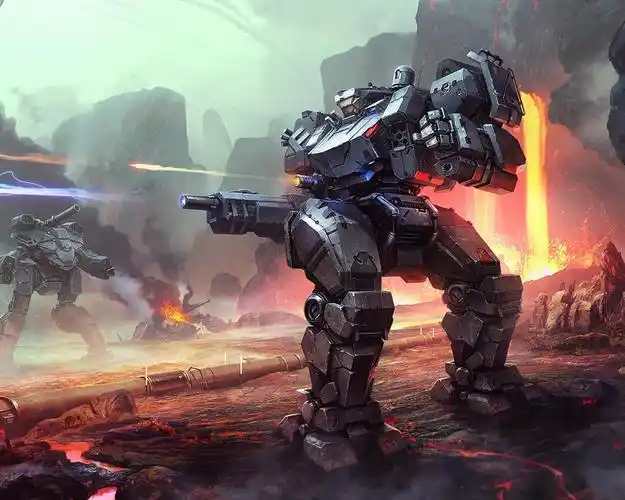 机器人,战争,熔岩,艺术图片