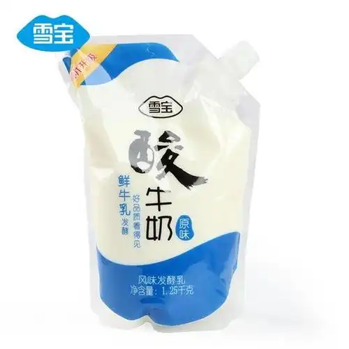 【会员价:39.8元】天府一品  绵阳馆雪宝 自立袋原味酸牛奶1.