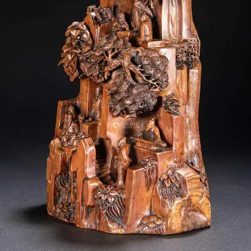 清代檀香木雕山子