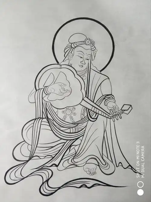 敦煌壁画人物线描稿