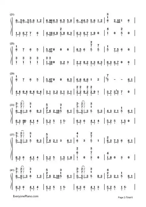 千本樱-慢速版-初音ミク双手简谱预览2