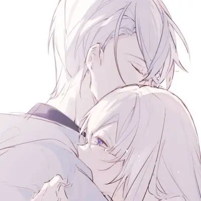 白发动漫情侣头像高清超甜的白发动漫人物情侣头像图片