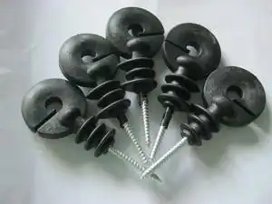 牧场围栏绝缘子平口自攻丝黑色粗5毫米总长10公分100只装