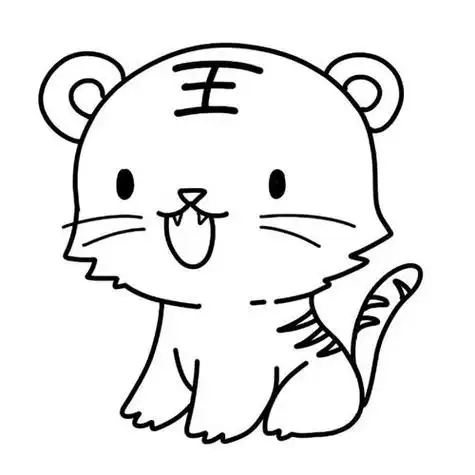凶猛老虎简笔画图片凶猛老虎儿童绘画图集老虎的简笔画图片大全 凶猛
