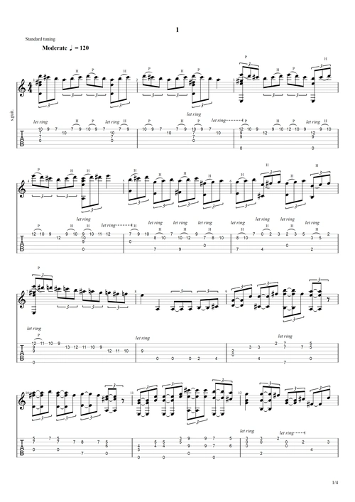 哆啦a梦-完美吉他独奏版d调gtp六线吉他谱-虫虫吉他谱免费下载