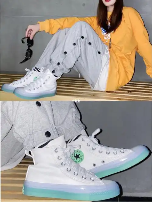 白敬亭同款匡威果冻底白绿平价百搭夏季鞋子_鞋子_匡威怎么样_果冻