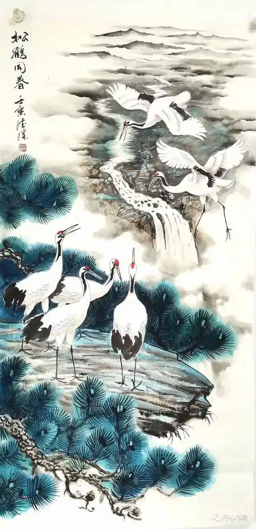 清丽脱俗鹤舞翩跹画家纪德胜鹤画作品欣赏