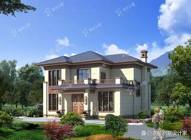 适合农村养老的二层中式小别墅面宽12米进深12米造价26万左右