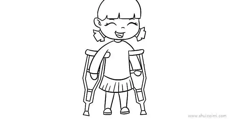 拄拐杖儿童画怎么画拄拐杖简笔画简单