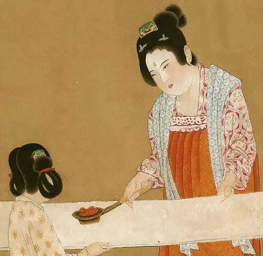 孩童踪迹,但当时只是纺车旁的陪衬;史载唐代张萱,周昿善画仕女婴孩,虽