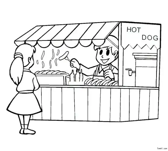 小摊-简笔画图片-儿童资源网手机版