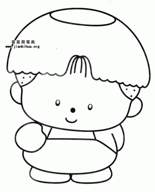 西瓜太郎发型简笔画