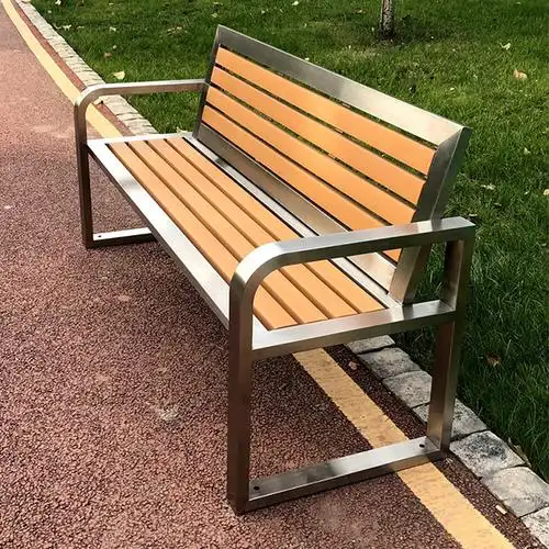 户外带靠背扶手不锈钢休闲椅