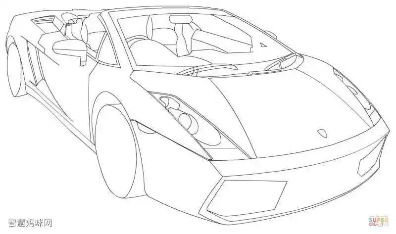 spyder lp560-4图片兰博基尼图片超级跑车小汽车简笔画丰田塞纳填色