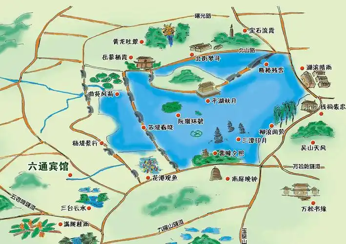 杭州六通宾馆位于中国杭州西湖区三台山路149号