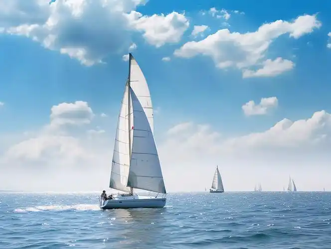 大海帆船大海壁纸清新海边背景风景旅游度假宣传