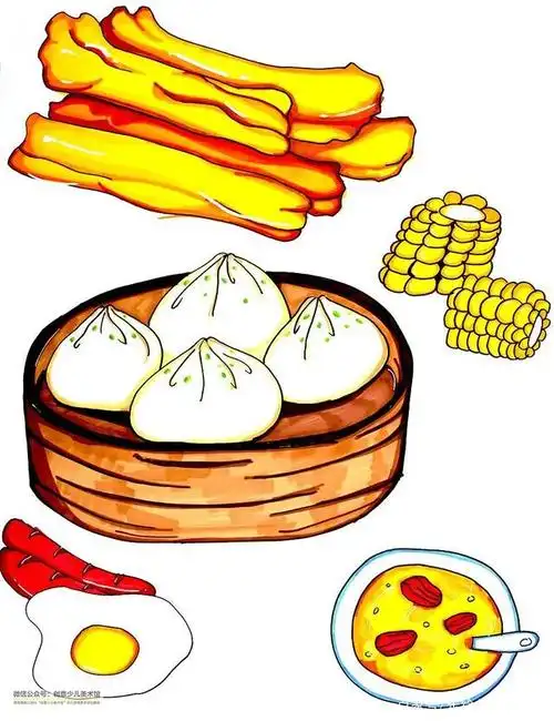 儿童画教程|一日三餐皆入画——儿童趣味画美味早餐