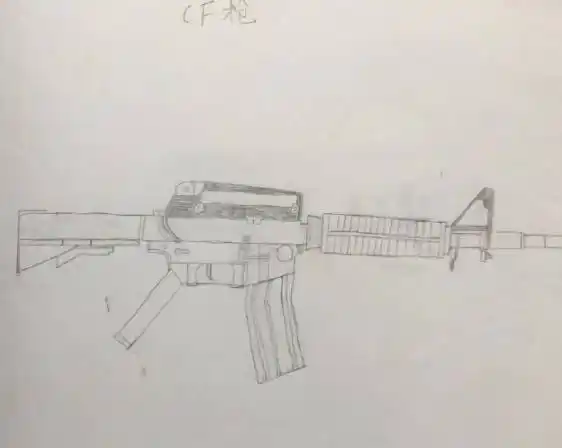 cf老玩家手绘ak47m4a1awm美术老师看完笑开了花