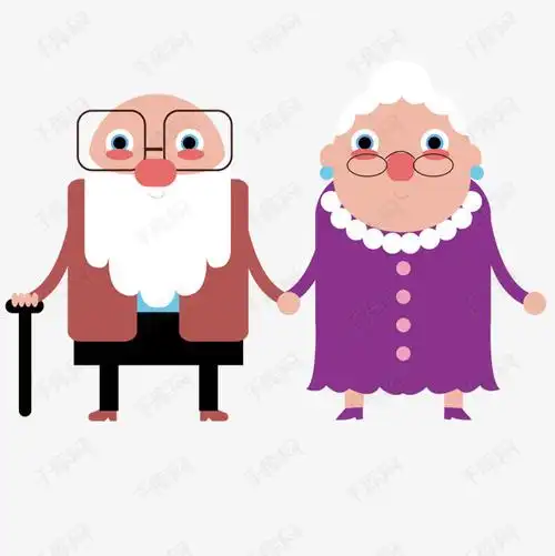 扁平化的一对矮小的夫妇