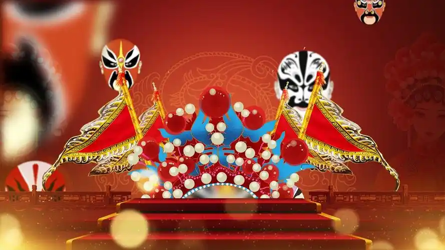 4k中国风戏曲说唱脸谱背景视频视频背景下载 - 觅知网