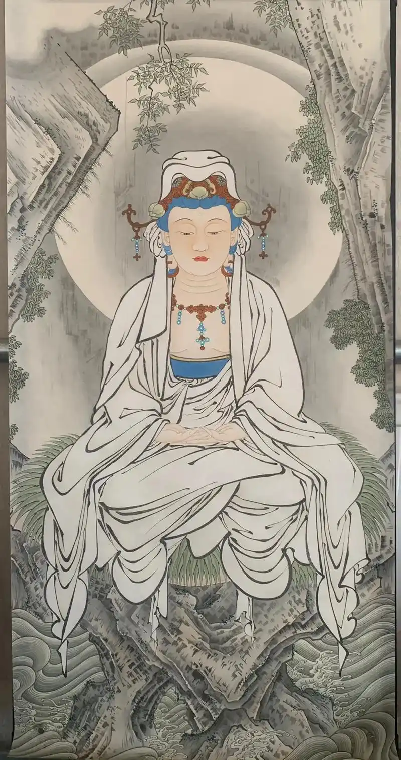 白衣观音.#工笔画 #观音 #一起学画画 #想画就画#国画 - 抖音