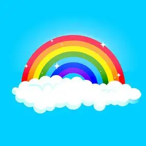 卡通简约五色可爱彩虹