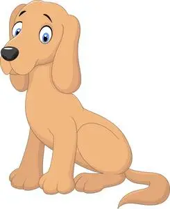 坐狗卡通图片-坐狗卡通素材-坐狗卡通插画-摄图新视界